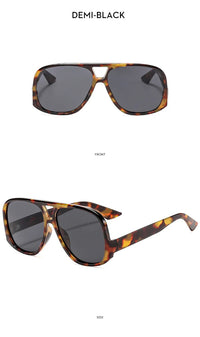 SO&EI Retro Double Bridges Pilot Women Sunglasses Fashion Candy Color Shades UV400 Trending Men Leopard Sun Glasses