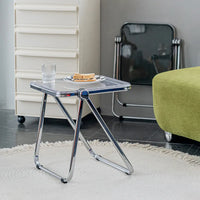 Foldable Transparent Square Table – Modern Office & Home