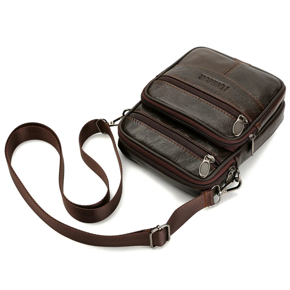 Retro Genuine Leather Men’s Crossbody Shoulder Belt Bag