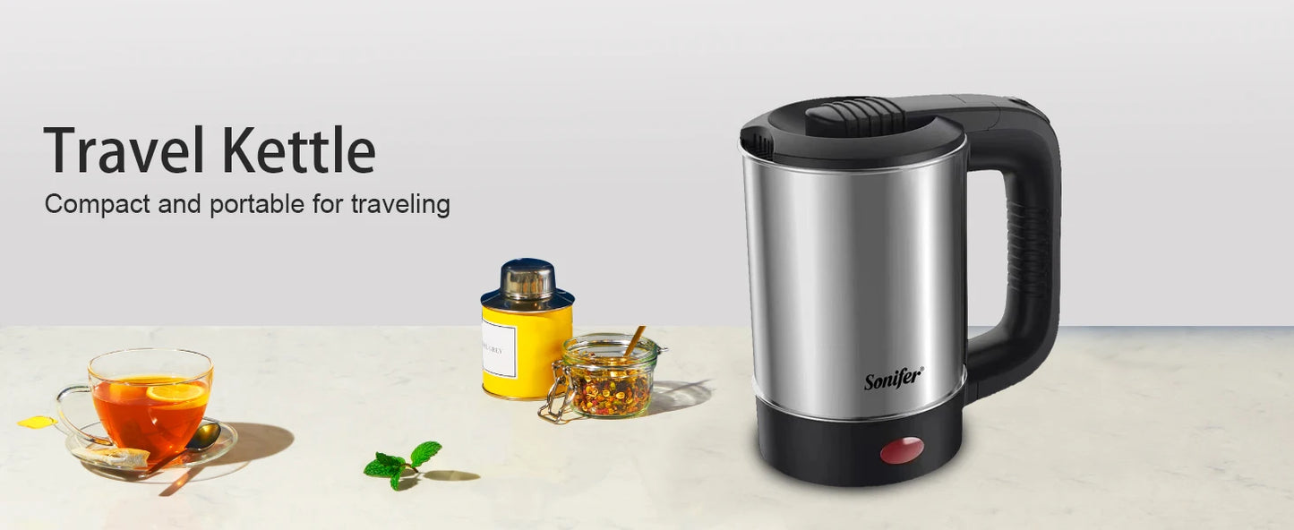 Portable Travel Electric Kettle, Mini Tea/Coffee Pot,Compact & Durable. Perfect for Travel