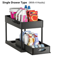 2-Tier Under Sink Organizer Sliding Drawer Rack