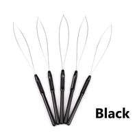 5 PCS Hair Extension Loop Needle Threader Pulling Hook Tool and Bead Device Tool Loop Threader for Hair or Feather Extensions