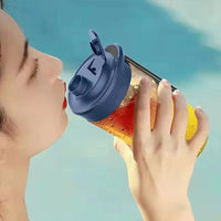 Portable Juicer Cup 6 Blade Blender Household Fruit Juicer Cup USB Rechargeable Double Cup Multifunction Electric Juicer