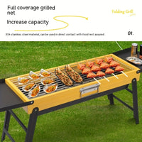 Foldable Camping BBQ Grill with Side Table