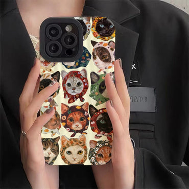 Funny Cat Phone Case for iPhone 11–16 Pro Max