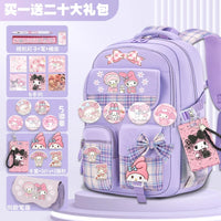 Sanrio Kuromi Schoolbag Girls' new 2024 high-volume spine-protecting light school backpack for grades 3-9