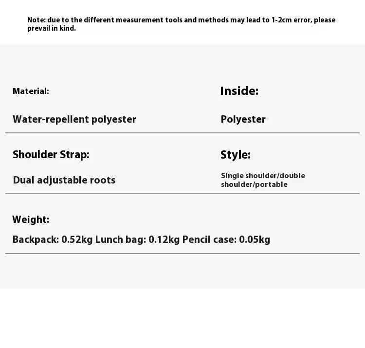 Back To School Game Console Pattern DIY School Bags for Primary and Secondary Students Lunch Bag Shoulder Bags Three Sets