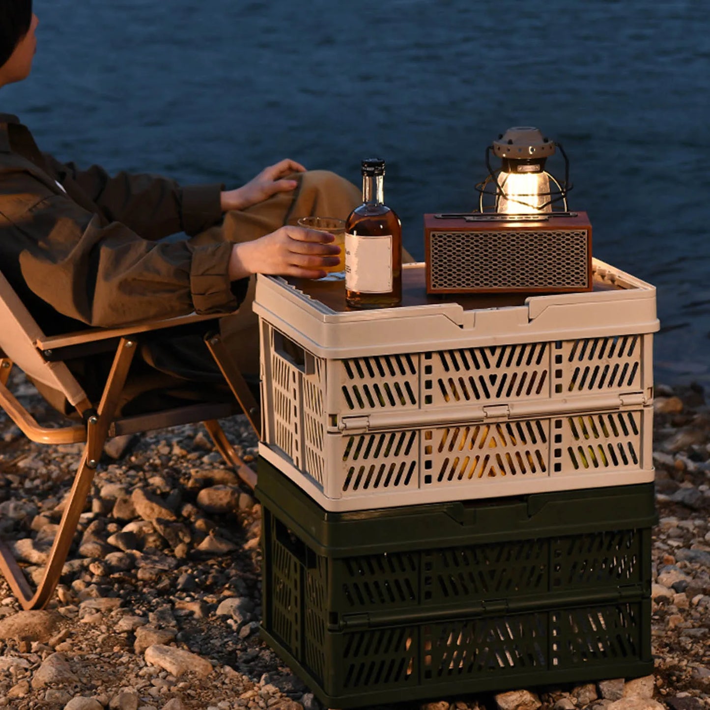 Foldable Camping Storage Basket Large Capacity