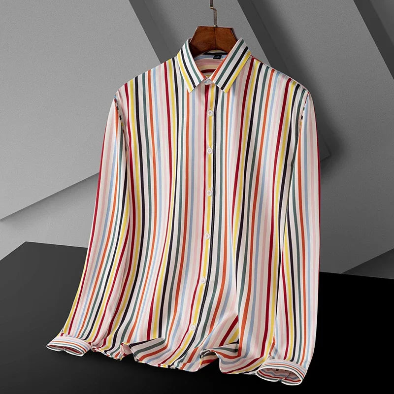 Men’s Striped Long Sleeve Casual Shirt