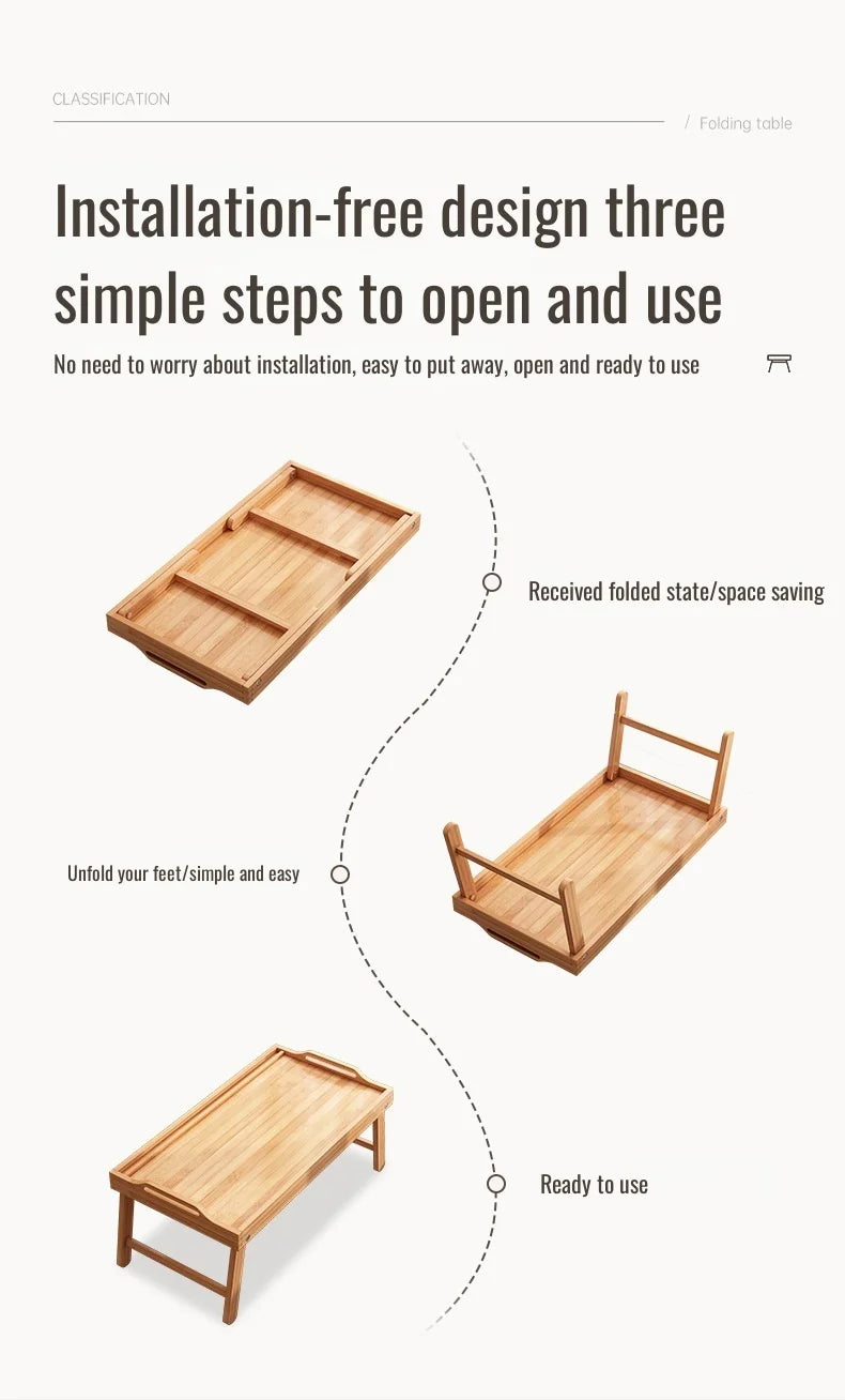Square Folding Tea Table – Lightweight Tatami Floor Desk