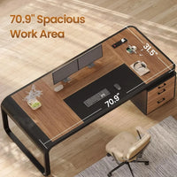 70.9" Executive Office Desk with Storage