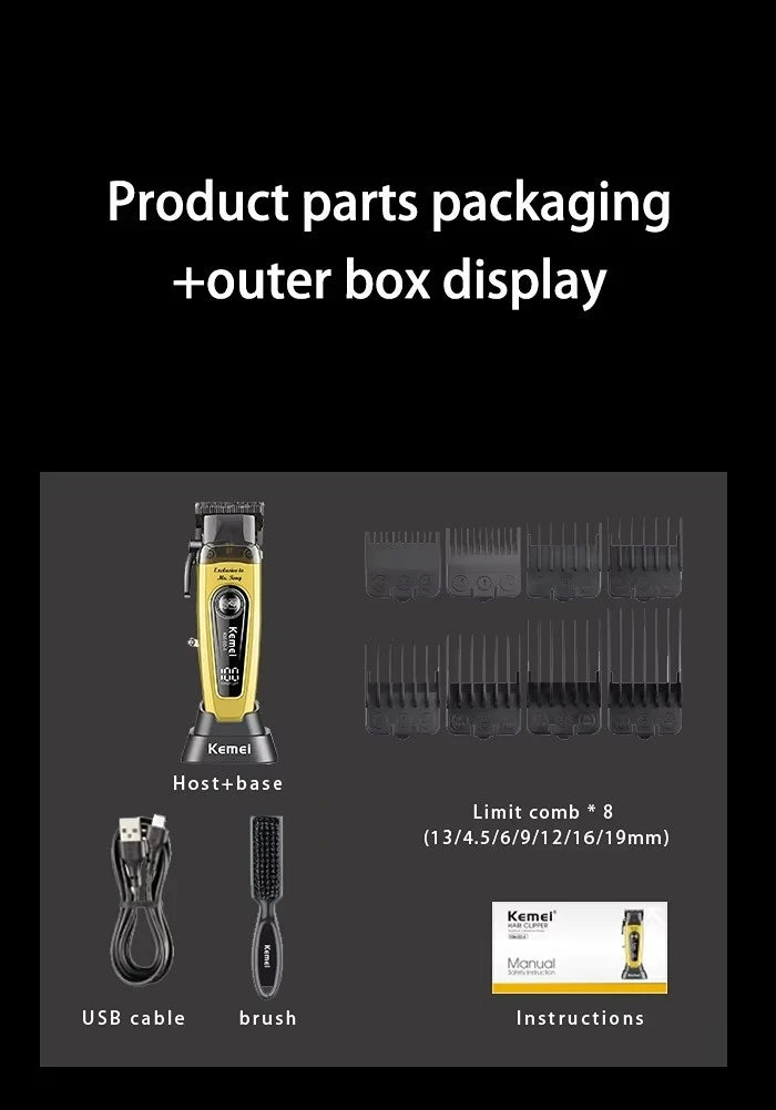 Professional Hair Clipper 11500 RPM Rechargeable KM-90-4