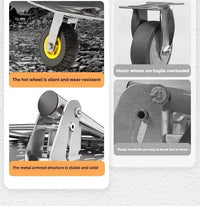 Steel plate trolley, four-wheel  truck, express pulling flatbed cart, small cart folding trailer, pushing and pulling trolley