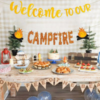 Camping Birthday Flag Party Decoration Banner