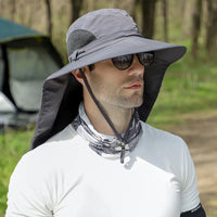 Men’s Panama Sun Hat with Neck & Face Cover