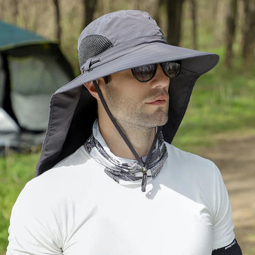 Men’s Panama Sun Hat with Neck & Face Cover