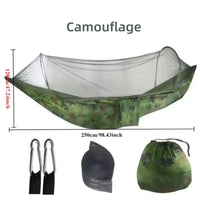 Outdoor camping hammock with mosquito net network foldable portable elastic garden leisure sleep leisure camping equipment