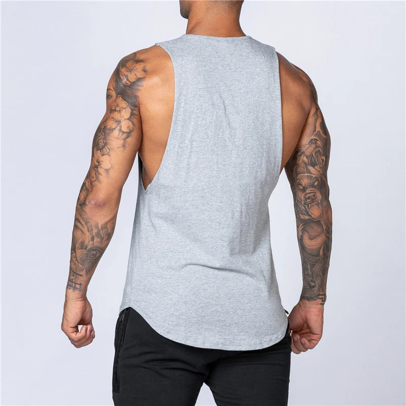 Men’s Cotton Gym Tank Top – Sleeveless Fitness Muscle Vest