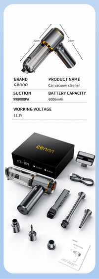 CENRR 998000PA Cordless Mini Car Vacuum Cleaner