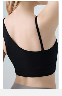 Sports Bra for Women, Shock-absorbing and Anti Sagging Bra, Worn Externally with Chest Cushion, Sloping Shoulder, Fitness Dance