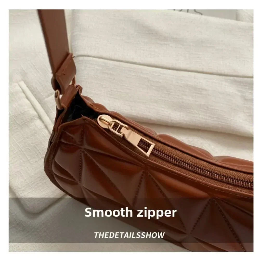 Vintage Fashion Versatile New Women's Bags Solid Rhombic High-End Texture Simple Generous Temperament Crossbody Shoulder