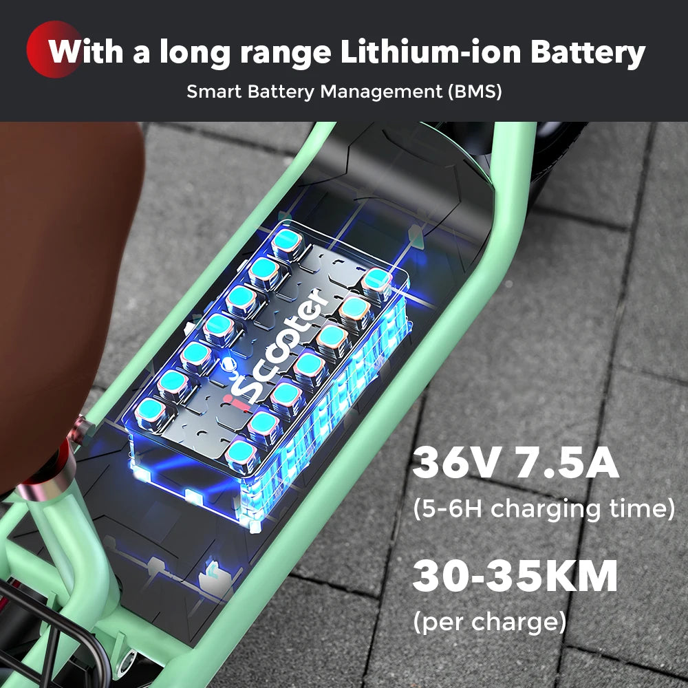 i12 Electric Scooter Foldable with Seat & Basket