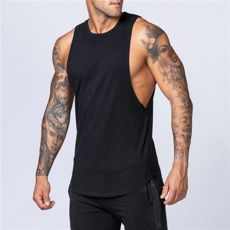 Men’s Cotton Gym Tank Top – Sleeveless Fitness Muscle Vest