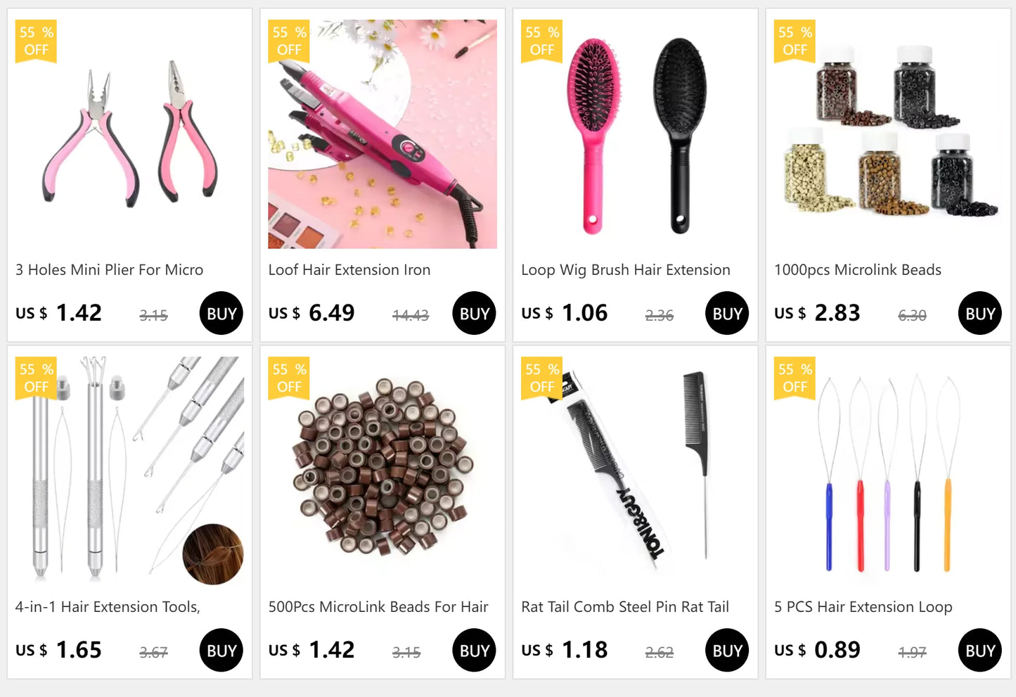 5 PCS Hair Extension Loop Needle Threader Pulling Hook Tool and Bead Device Tool Loop Threader for Hair or Feather Extensions