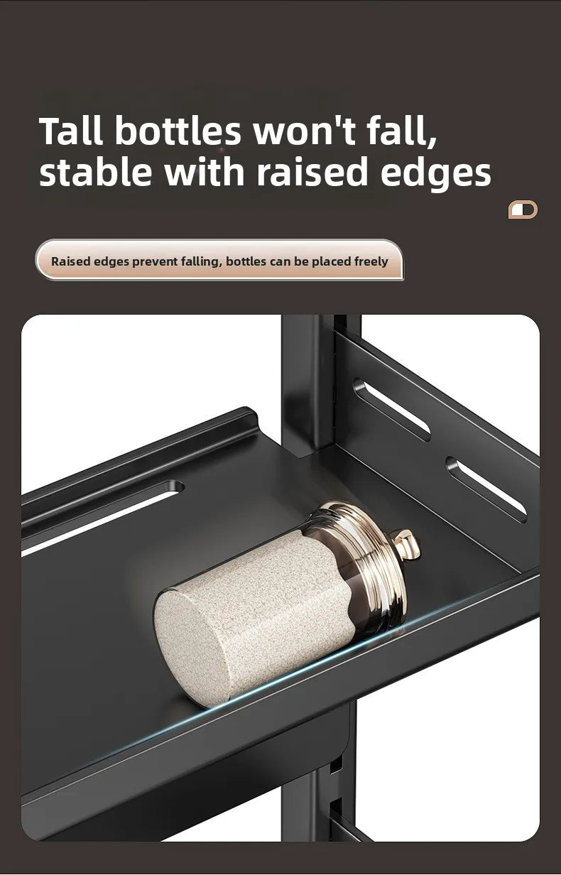 Multi-Layer Kitchen Storage Rack Carbon Steel for Spices and Tools