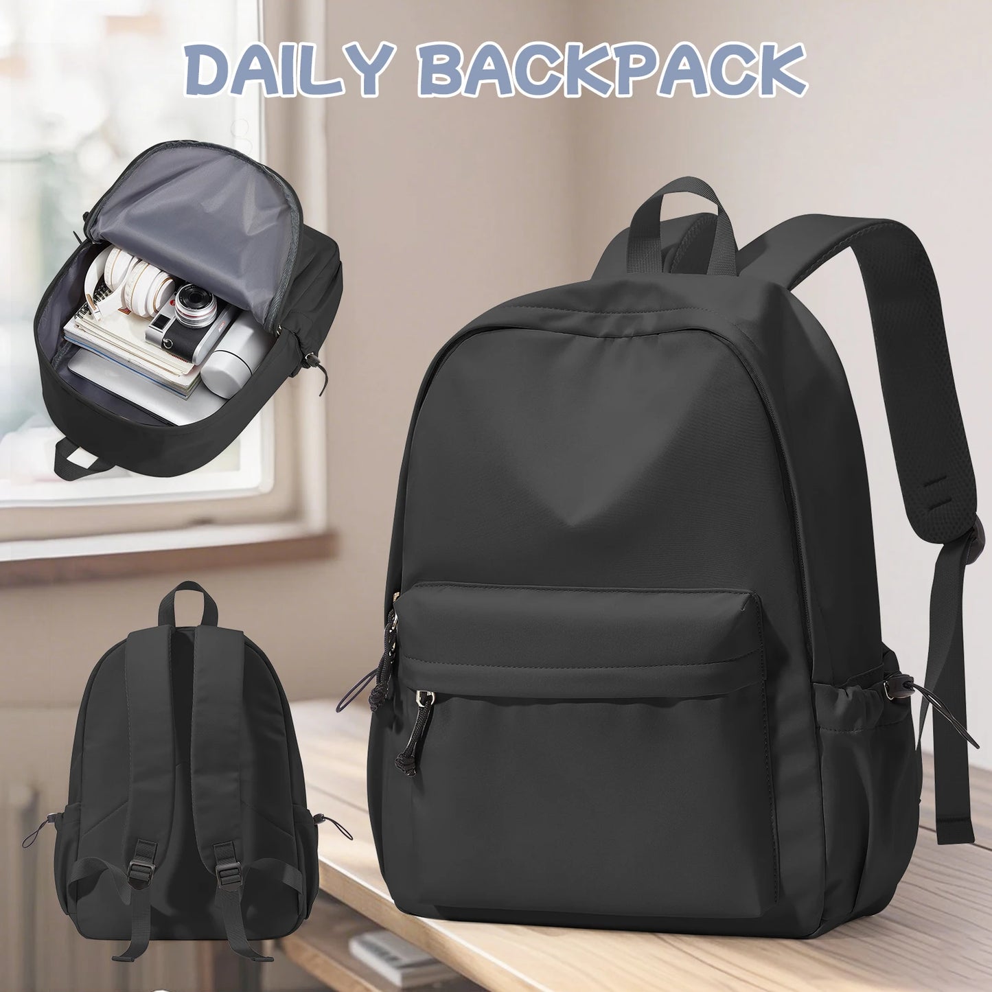 School backpack for Girl, Aesthetic Backpack for Women Cute Bookbag Preppy College Casual Lightweight Laptop Backpack Anti theft
