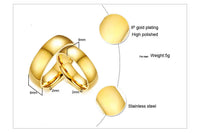 Vnox Classic Wedding Rings for Women Men 6mm Gold Color Stainless Steel Couple Rings Simple Plain Bands Anniversary Gift