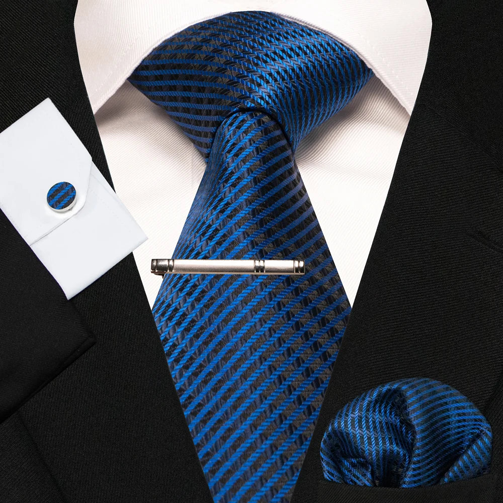 8cm Silk Men’s Tie Set with Pocket Square