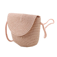 Girls’ Woven Straw Crossbody Shoulder Messenger Bag