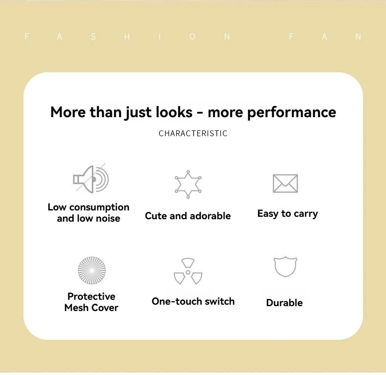 Cute Mini USB Handheld Fan – Portable Cartoon Design