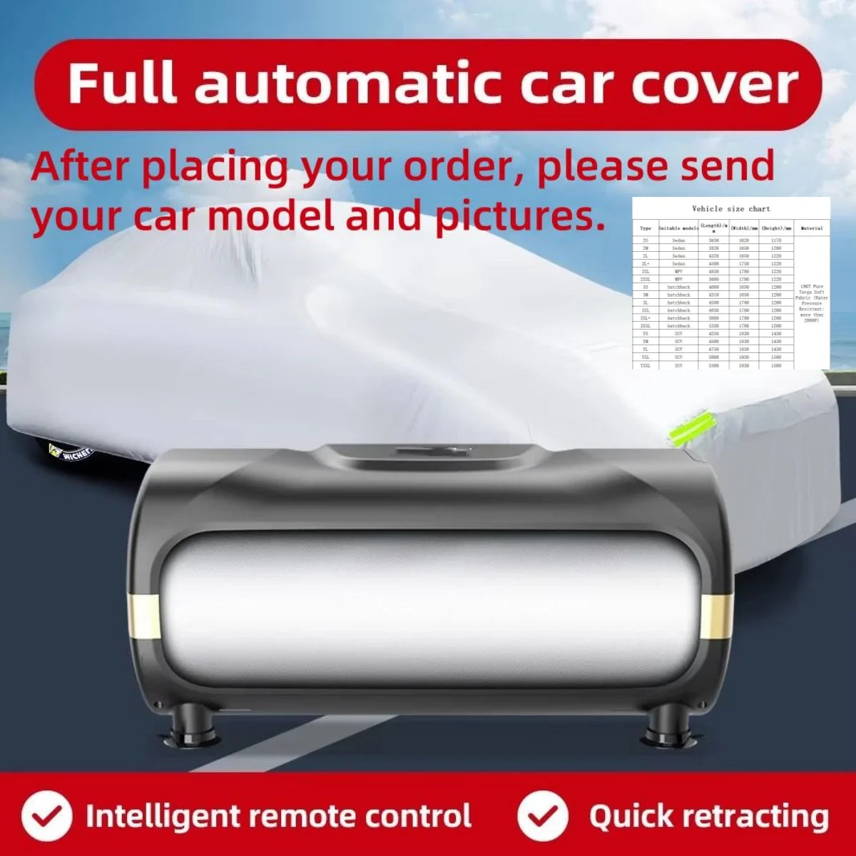 Automatic Remote Control Car Cover with Sun Protection