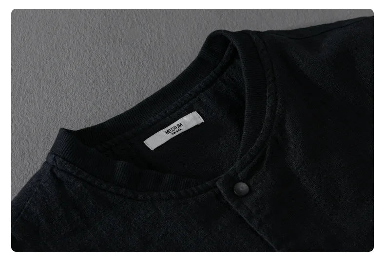 Men’s Cotton Linen Jacket – Casual Travel Stand Collar