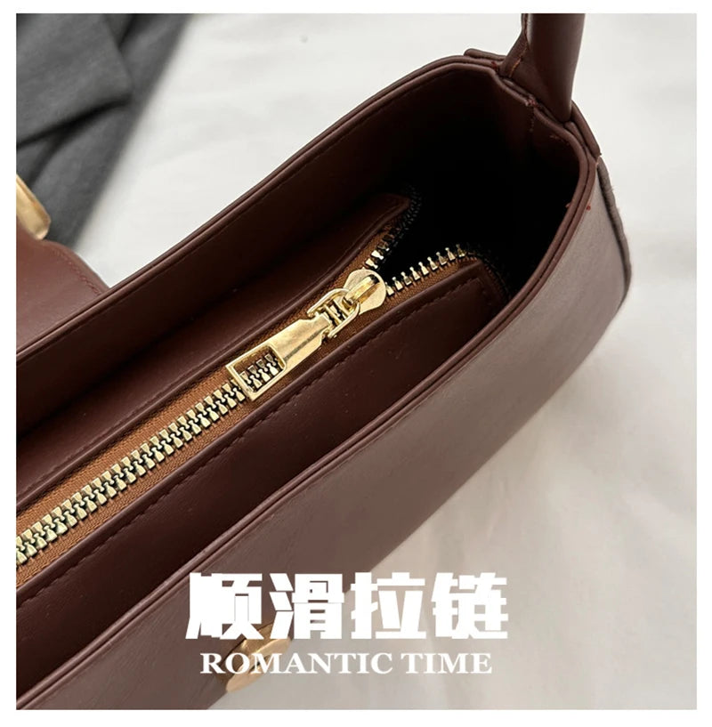 Women’s PU Leather Shoulder Bag – Vintage Soft Armpit Purse