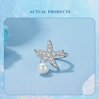 Bamoer 925 Silver Mermaid & Starfish Ocean Hoop Earrings