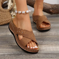 Women’s Wedge Sandals – Retro Slip-On Casual Shoes