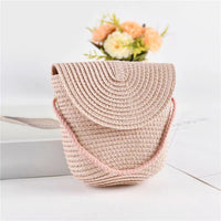 Girls’ Woven Straw Crossbody Shoulder Messenger Bag