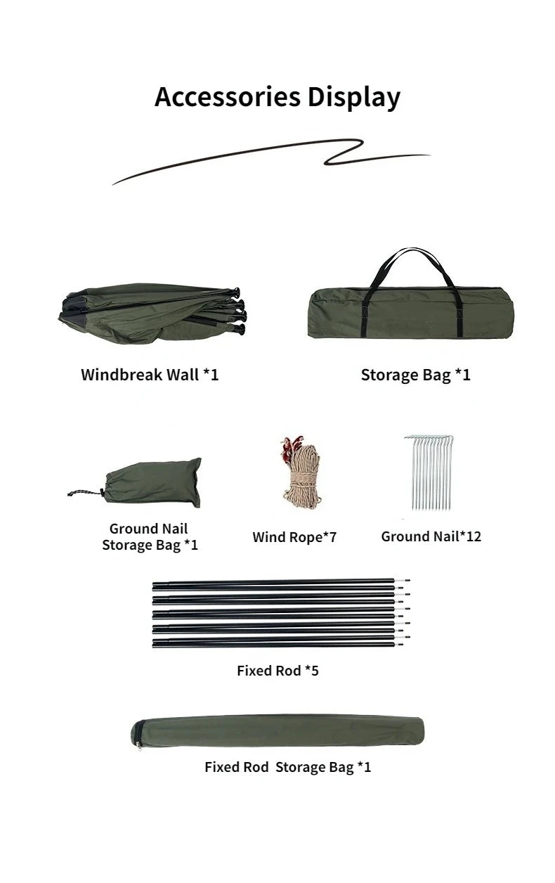 Collapsible Camping Windscreen Stove Wind-Resistant Outdoor