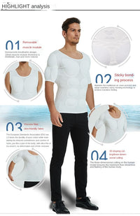 Men’s Fake Muscle Shaper Shirt Cosplay & Fitness Undershirt