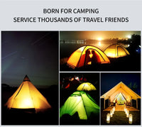 Portable Camping Lights Waterproof Outdoor Camp Lamp 2 Lighting Modes Tent Lamp for Hiking Climbing Yard