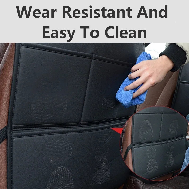PU Leather Car Rear Seat Kick Pad Backrest Protection