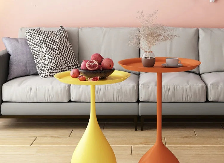 Simple Modern Wrought Iron Coffee Table Living Room Household Round Coffee Table Combination Creative Small Apartment Side Table