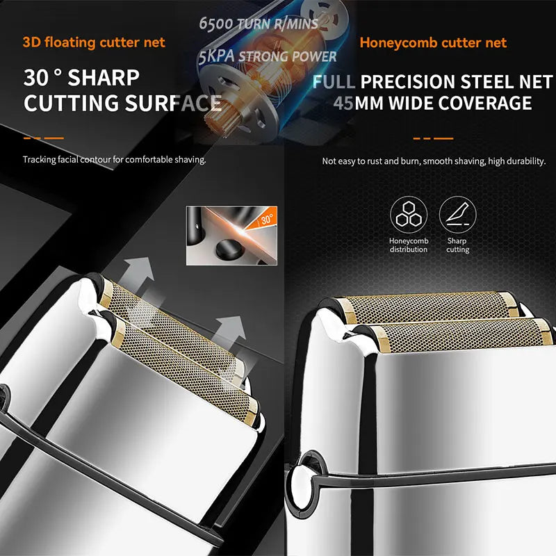 TX5 Pro Metal Electric Shaver for Men – Rechargeable Razor