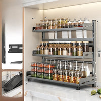 Multi-Layer Kitchen Storage Rack Carbon Steel for Spices and Tools