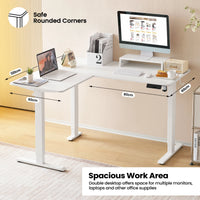 Electric L-Shaped Sit Stand Desk – 140x120cm Adjustable