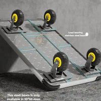 Steel plate trolley, four-wheel  truck, express pulling flatbed cart, small cart folding trailer, pushing and pulling trolley