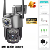 8MP 4G Dual Lens Outdoor CCTV Security Camera